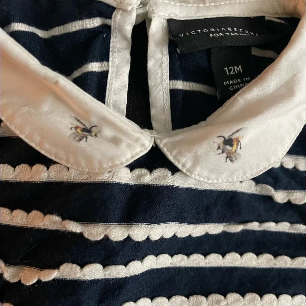 Kids Victoria Beckham Target Stripe Bumble Bee Peter Pan Collar Top & Pant Set - Picture 4 of 8